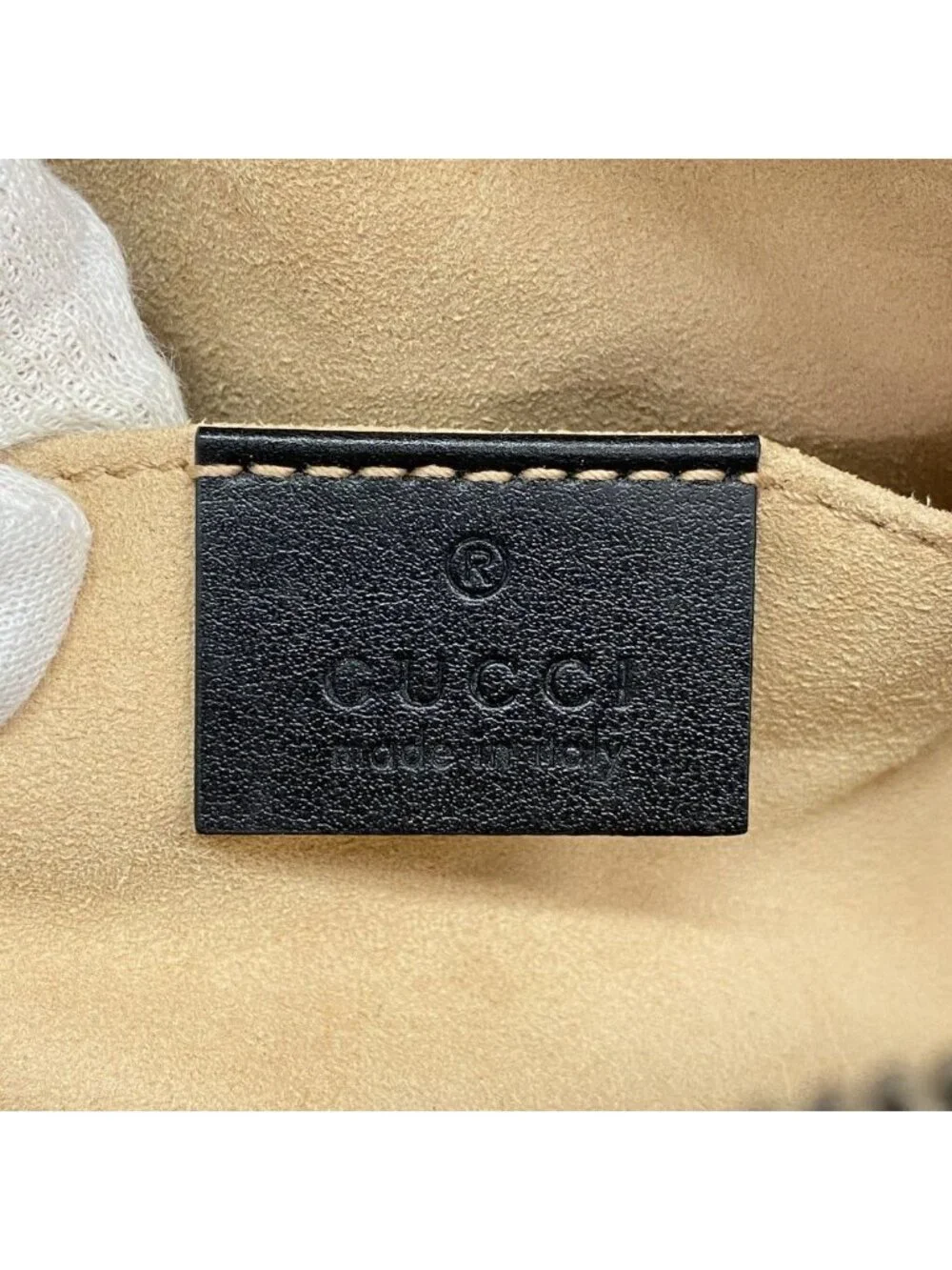 Gucci Shoulder Bag GG Marmont Leather Black Gold